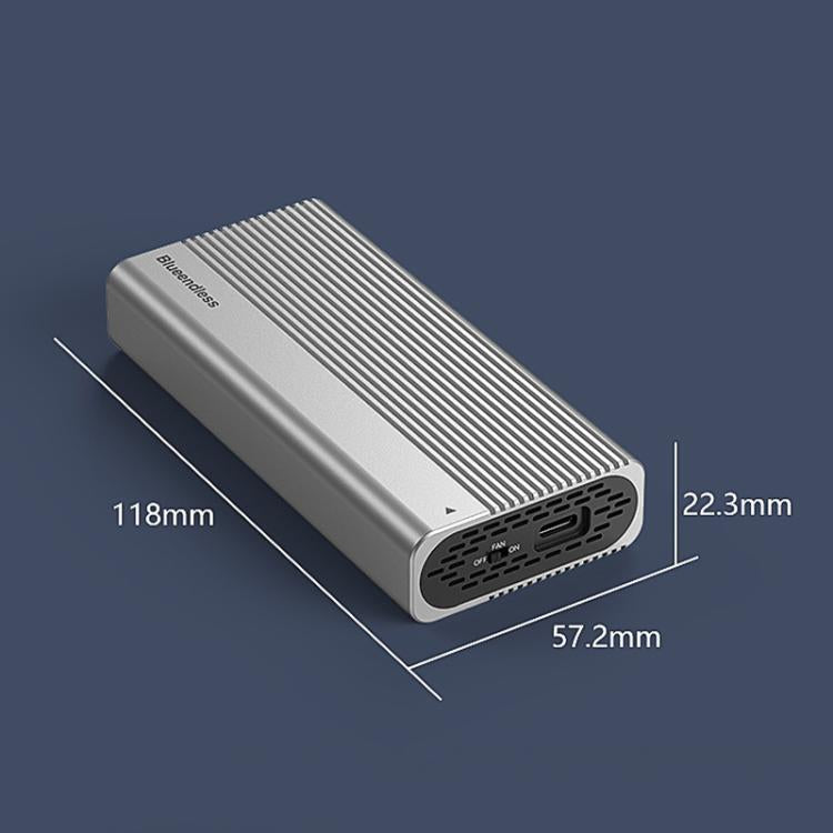 Blueendless M280U4C USB4 Portable Hard Drive Enclosure With Switch & Fan Solid-State M.2 NVMe Drive Enclosure External SSD Enclosure