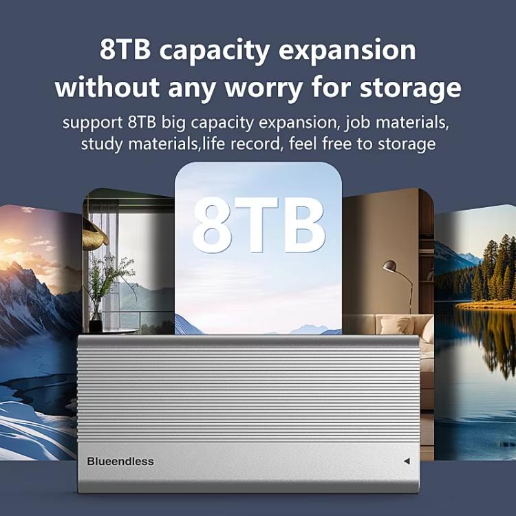 Blueendless M280U4C USB4 Portable Hard Drive Enclosure With Switch & Fan Solid-State M.2 NVMe Drive Enclosure External SSD Enclosure