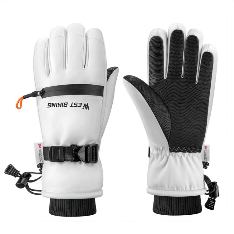 WEST BIKING Touchscreen Ski Gloves Windproof & Waterproof Winter Gloves with Anti-Slip Palm, Zipper Pocket for Snow Pass, Size: S