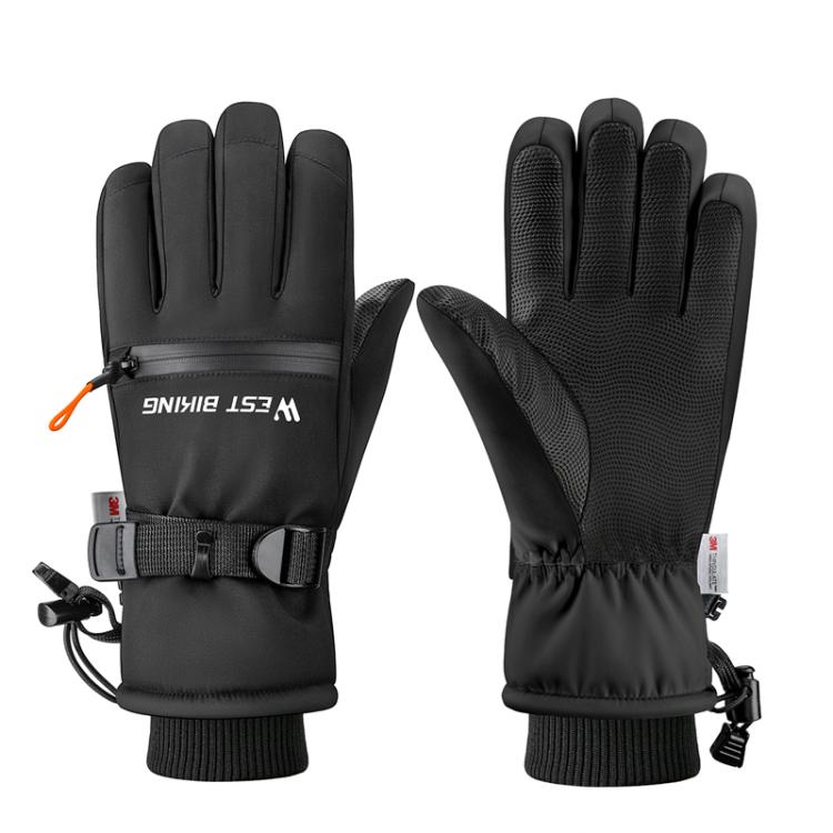 WEST BIKING Touchscreen Ski Gloves Windproof & Waterproof Winter Gloves with Anti-Slip Palm, Zipper Pocket for Snow Pass, Size: M