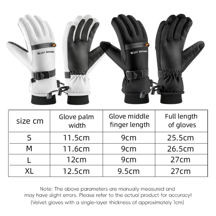 WEST BIKING Touchscreen Ski Gloves Windproof & Waterproof Winter Gloves with Anti-Slip Palm, Zipper Pocket for Snow Pass, Size: XL