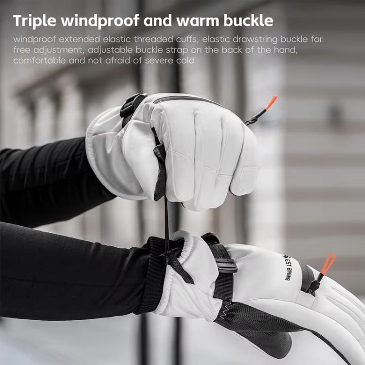 WEST BIKING Touchscreen Ski Gloves Windproof & Waterproof Winter Gloves with Anti-Slip Palm, Zipper Pocket for Snow Pass, Size: M