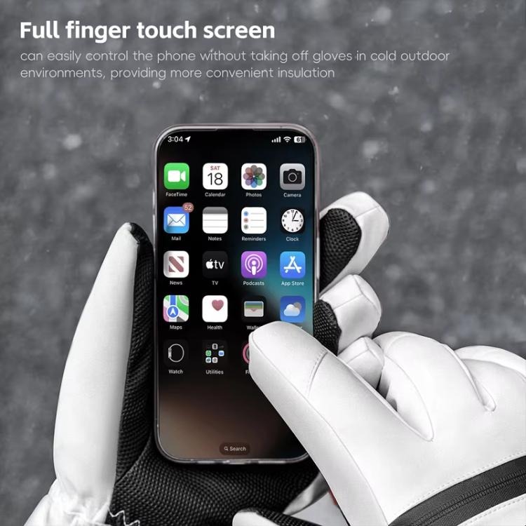 WEST BIKING Touchscreen Ski Gloves Windproof & Waterproof Winter Gloves with Anti-Slip Palm, Zipper Pocket for Snow Pass, Size: S