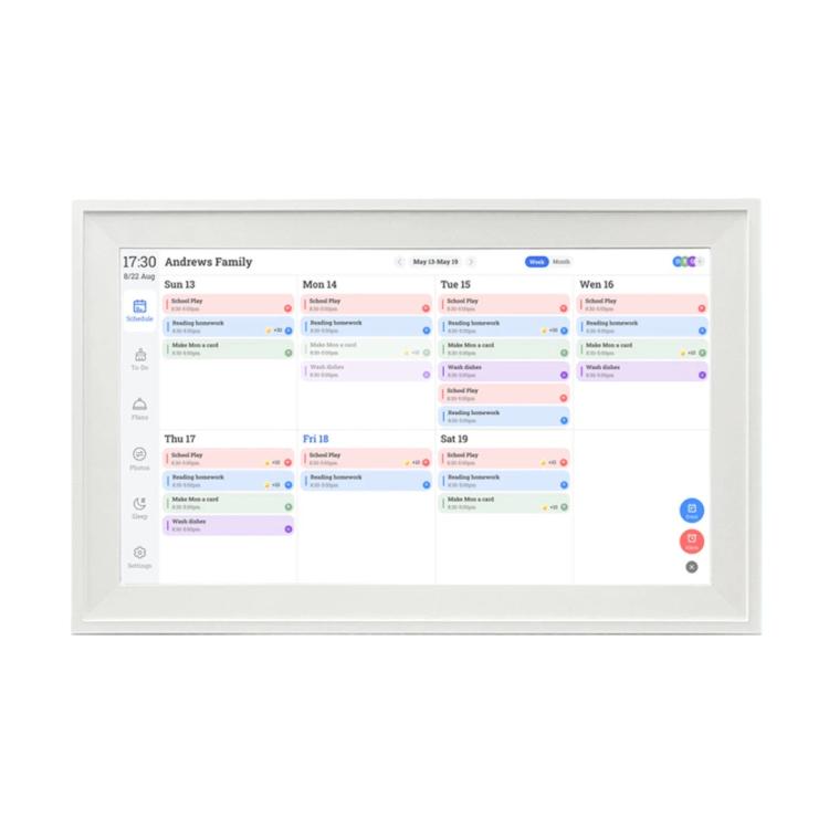 10.1-Inch WiFi Smart Digital Calendar Frame Planner Touchscreen Display With App Control UK Plug
