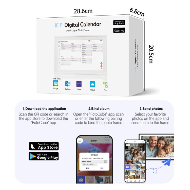 10.1-Inch WiFi Smart Digital Calendar Frame Planner Touchscreen Display With App Control AU Plug