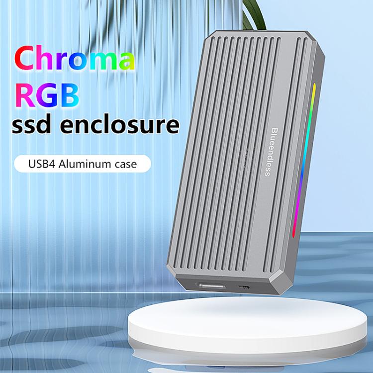 Blueendless M280U4 PLUS USB4 External SSD Enclosure With RGB L & External Fan M.2 NVMe SSD Reader