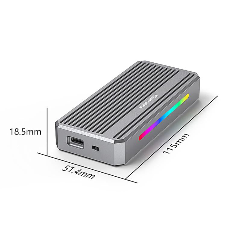Blueendless M280U4 PLUS USB4 External SSD Enclosure With RGB L & External Fan M.2 NVMe SSD Reader
