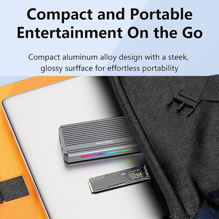 Blueendless M280U4 PLUS USB4 External SSD Enclosure With RGB L & External Fan M.2 NVMe SSD Reader