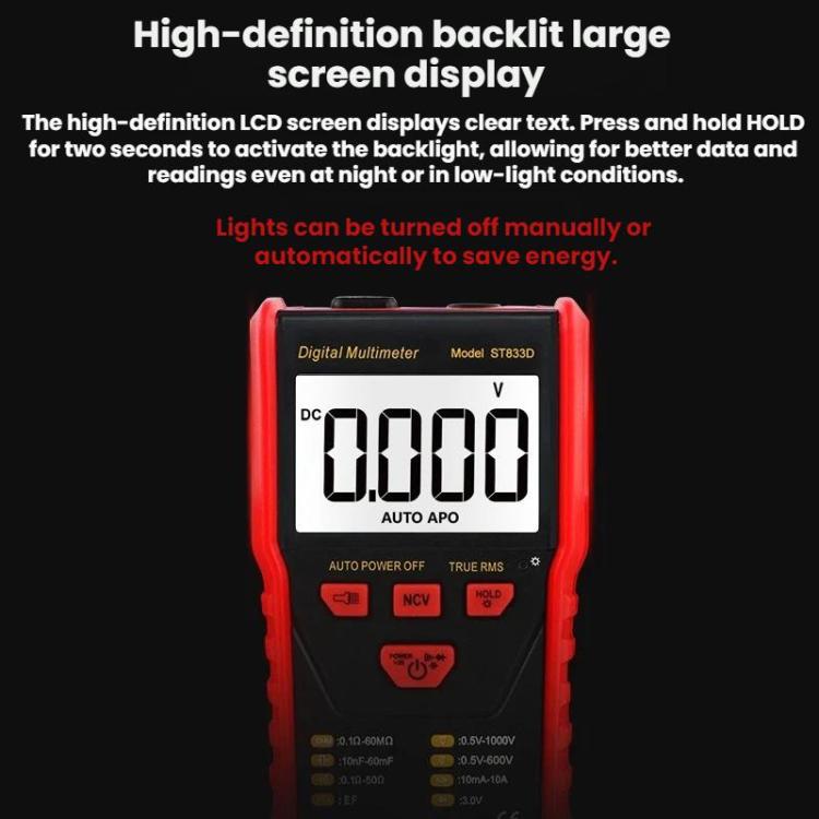 SMART SENSOR High-Precision Multifunctional Portable Automatic Digital Multimeter