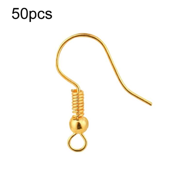 50pcs Stainless Steel Ear Stud & Earring Hooks DIY Jewelry Accessories, Spec: Gold Straight Bar