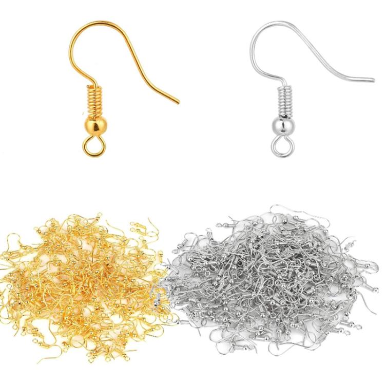 50pcs Stainless Steel Ear Stud & Earring Hooks DIY Jewelry Accessories, Spec: Gold Cross