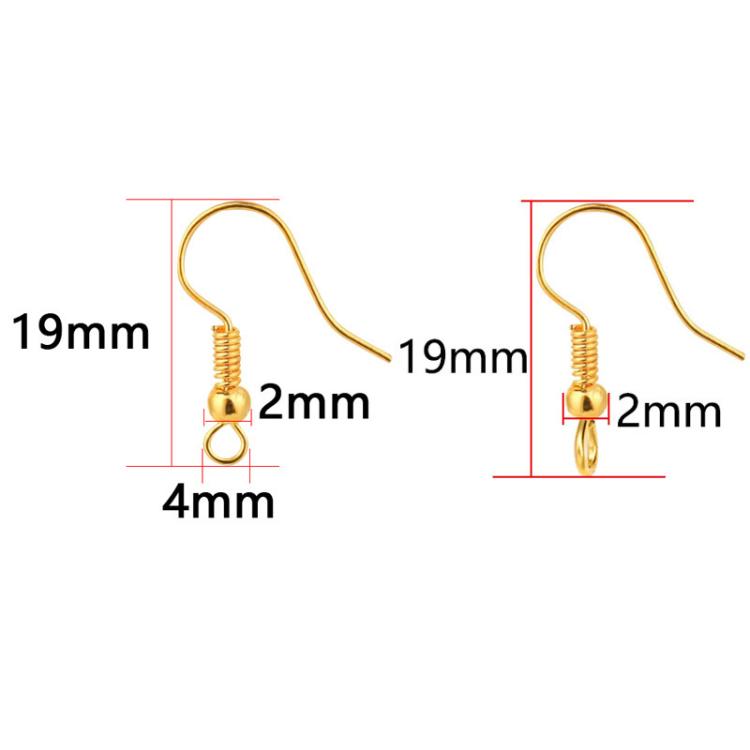 50pcs Stainless Steel Ear Stud & Earring Hooks DIY Jewelry Accessories, Spec: Gold Cross