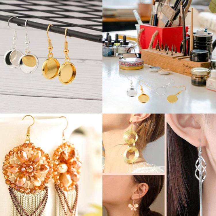 50pcs Stainless Steel Ear Stud & Earring Hooks DIY Jewelry Accessories, Spec: Gold Cross