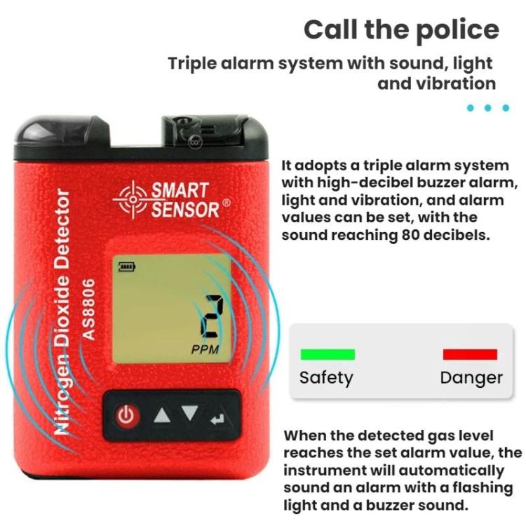 SMART SENSOR Nitrogen Dioxide Gas Concentration Digital Display Detector