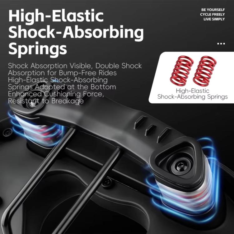 WEST BIKING Comfort Bike Saddle with Shock Absorption Wide Hollow Ventilated Design for Mountain/Road Bicycles, Size: L