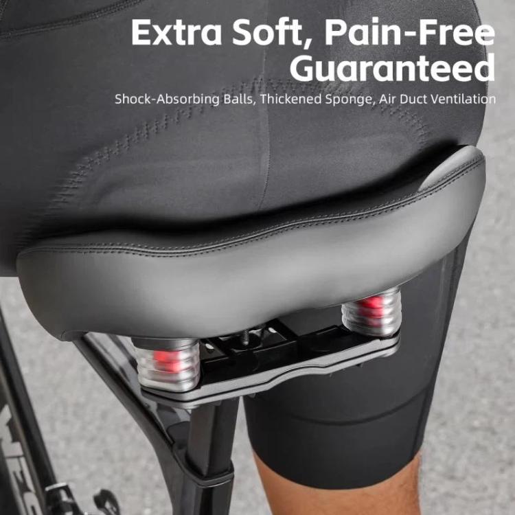WEST BIKING Comfort Bike Saddle with Shock Absorption Wide Hollow Ventilated Design for Mountain/Road Bicycles, Size: L