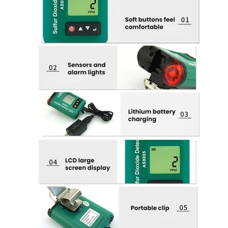 SMART SENSOR Sulfur Dioxide Gas Concentration Digital Display Detector