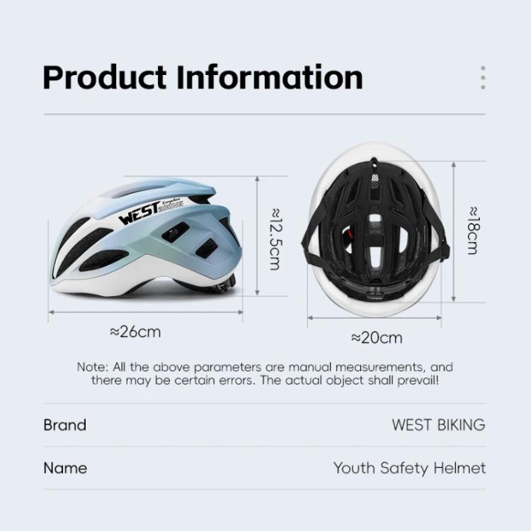 WEST BIKING Youth Bike Helmet for Road & Mountain Cycling with Anion Liner, Magnetic Buckle, Size: 48-52cm