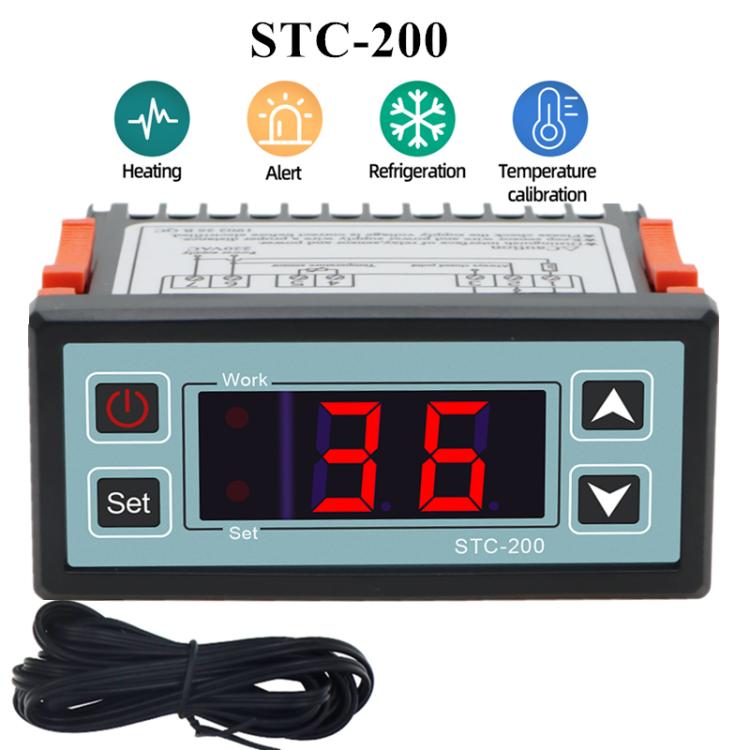 STC-200 Temperature Controller for Cold Storage & Chiller Units Cooling/Heating with Alarm Function - English Version