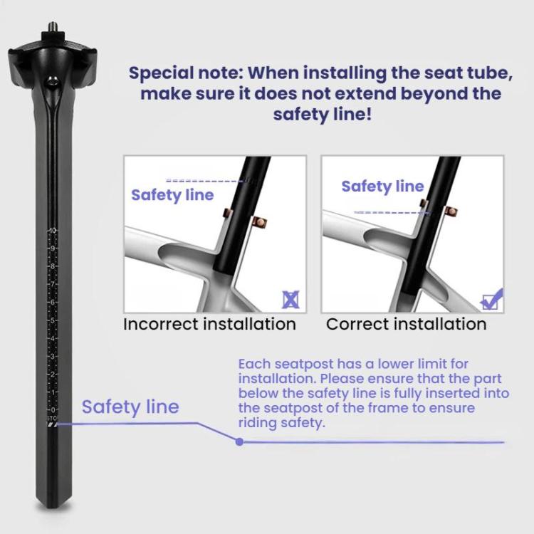 TOSEEK Carbon Fiber Road Bike Seatpost For JAVA Siluro 6top - 54.5x265mm