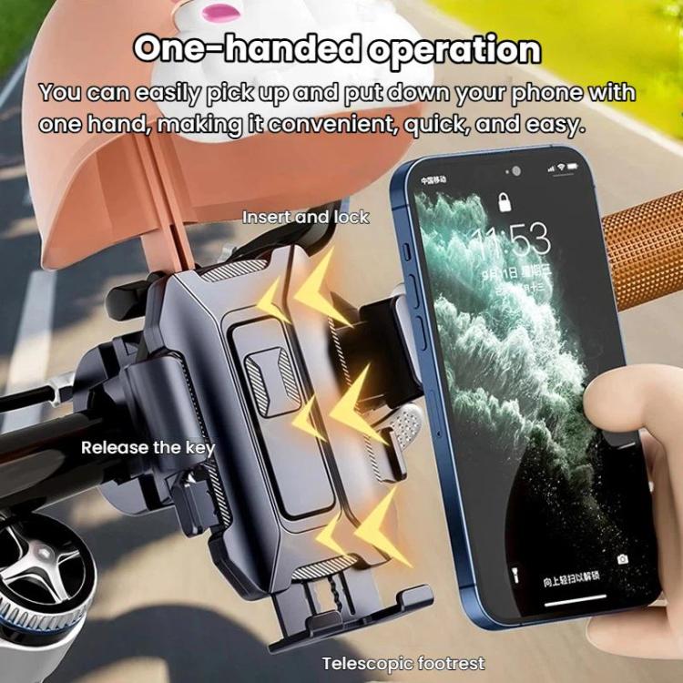 Outdoor Waterproof Motorcycle Phone Mount With Helmet Universal Phone Navigation Bracket, Spec: Handlebar Black