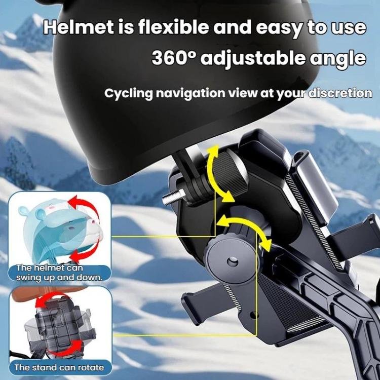 Outdoor Waterproof Motorcycle Phone Mount With Helmet Universal Phone Navigation Bracket, Spec: Handlebar Black