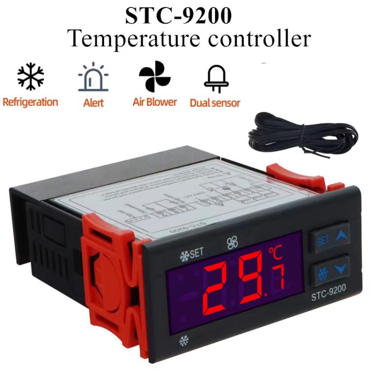 STC-9200 Microcomputer Temperature Controller - 3-Mode Output For Refrigeration, Defrost & Fan Control, Universal For Cold Storage/Chiller Units - English Version
