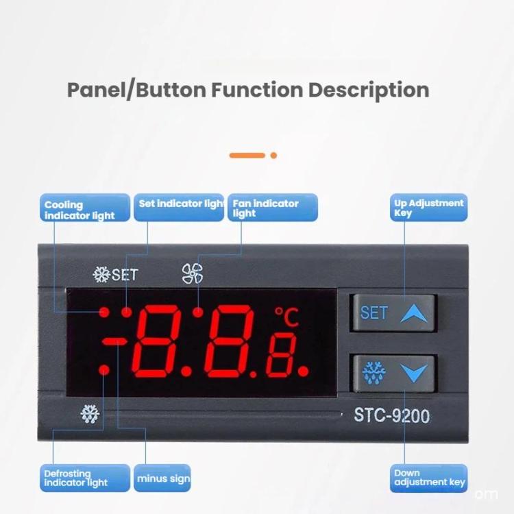 STC-9200 Microcomputer Temperature Controller - 3-Mode Output For Refrigeration, Defrost & Fan Control, Universal For Cold Storage/Chiller Units - English Version