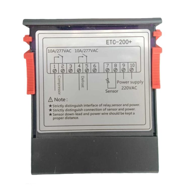 ETC-200+ Digital Temperature Controller with Refrigeration, Heating, Defrost Delay & Alarm 220V English Version