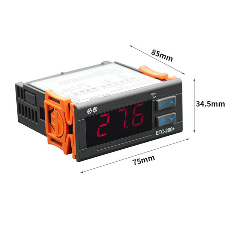 ETC-200+ Digital Temperature Controller with Refrigeration, Heating, Defrost Delay & Alarm 110V  English Version