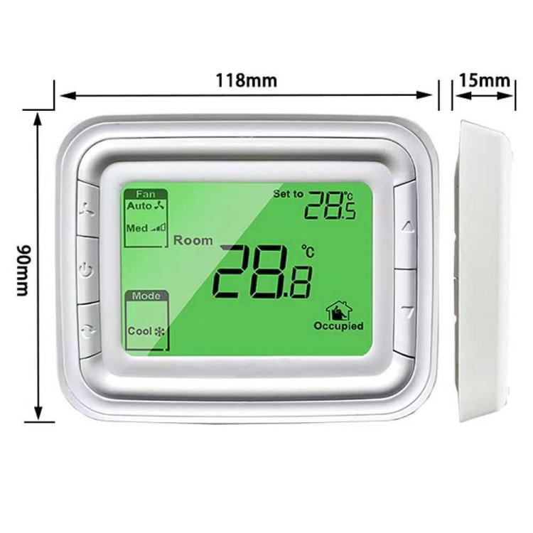 T6861H2WB 220V Digital Thermostat with Large LCD Display for FCU Air Conditioner