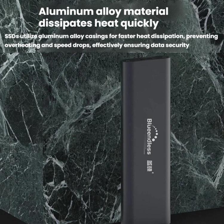 Blueendless 2802N Aluminum Alloy NVMe Portable Hard Drive Enclosure With Screw-Lock M.2 SSD Reader, Spec: With USB+Type-C Cable