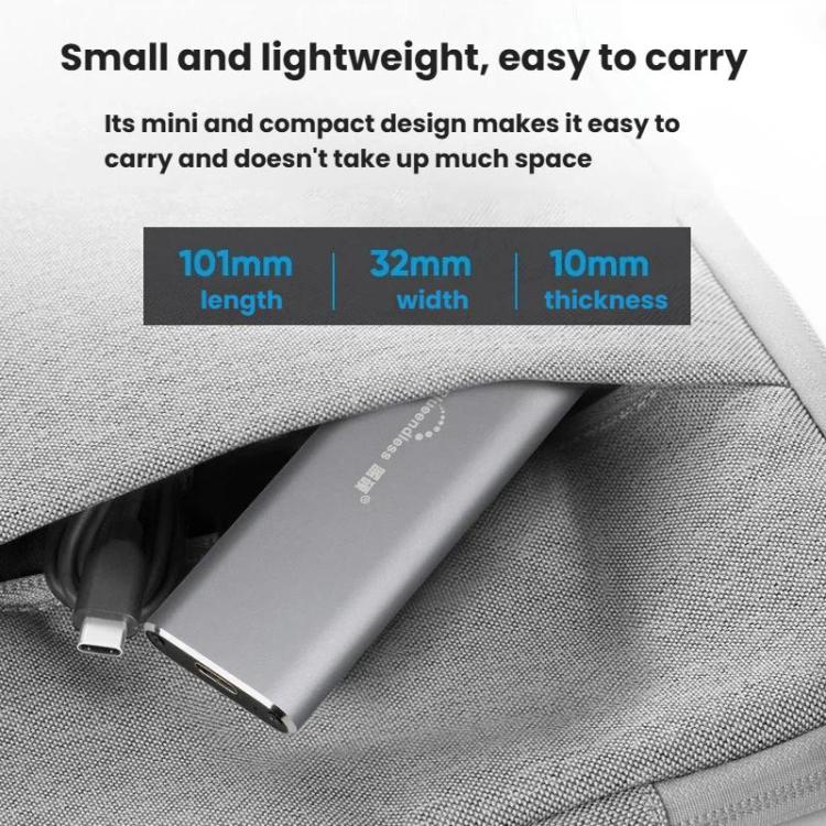 Blueendless 2802N Aluminum Alloy NVMe Portable Hard Drive Enclosure With Screw-Lock M.2 SSD Reader, Spec: With USB+Type-C Cable
