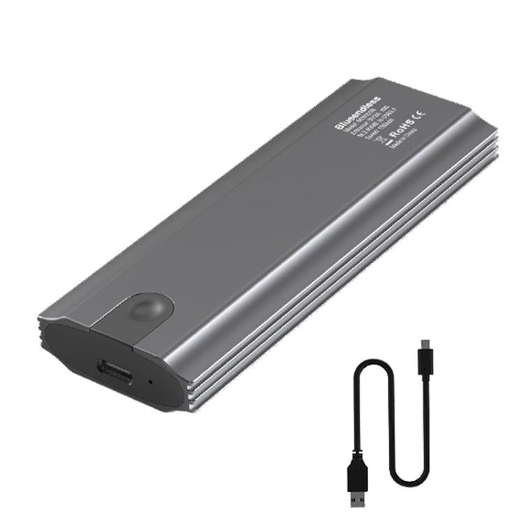 Blueendless M.2 Dual-Protocol Portable Hard Drive Enclosure NVMe/SATA Universal Aluminum Alloy SSD Enclosure, Style: Striped With Type-C To USB Cable