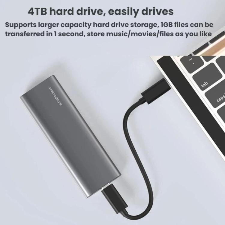 Blueendless M.2 Dual-Protocol Portable Hard Drive Enclosure NVMe/SATA Universal Aluminum Alloy SSD Enclosure, Style: Striped With Type-C To USB Cable