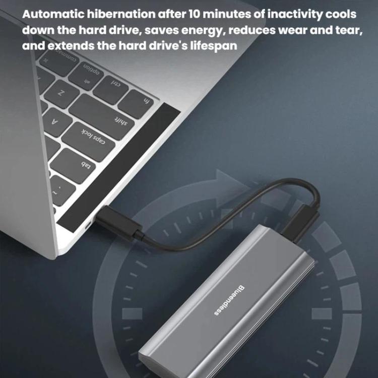 Blueendless M.2 Dual-Protocol Portable Hard Drive Enclosure NVMe/SATA Universal Aluminum Alloy SSD Enclosure, Style: Striped With Type-C To USB Cable