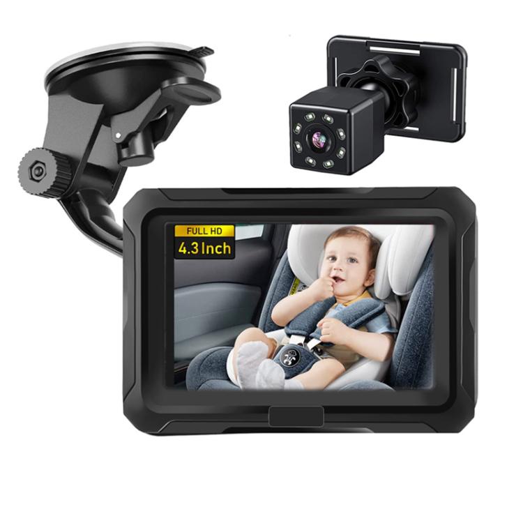 4.3 Inch 1080P HD Car Baby Monitor Infrared Night Vision Camera, Spec: With Cigarette Lighter
