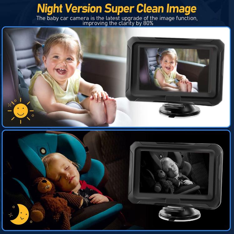 4.3 Inch 1080P HD Car Baby Monitor Infrared Night Vision Camera, Spec: With Cigarette Lighter