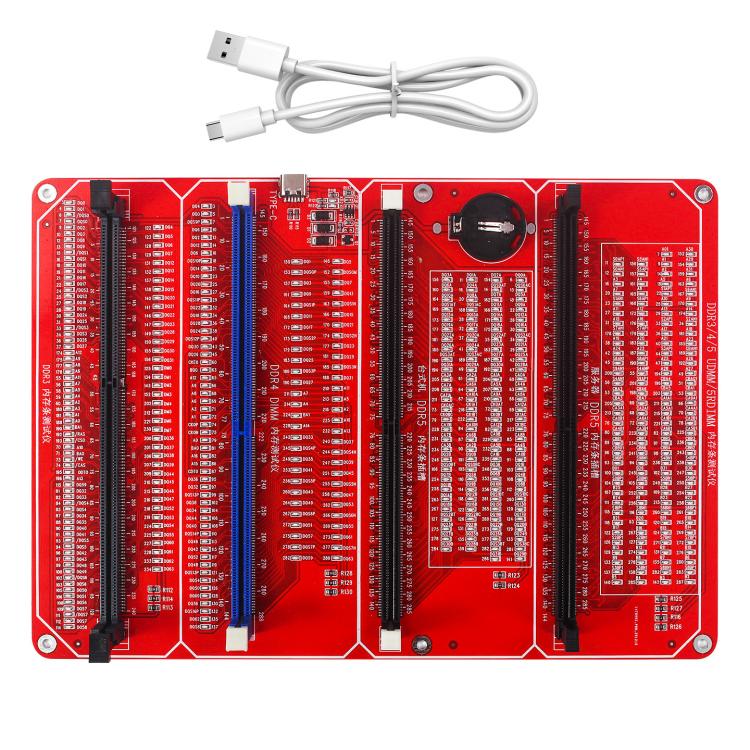 HuiMinTONG HΜΤ-TT07 For DDR3 / DDR4 UDMM / Desktop DDR5 / Server DDR5 Memory Modules 4 In 1 Tester With LED Indicator