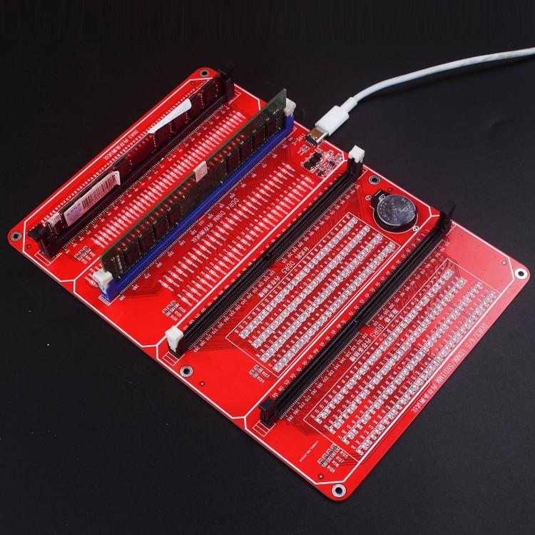 HuiMinTONG HΜΤ-TT07 For DDR3 / DDR4 UDMM / Desktop DDR5 / Server DDR5 Memory Modules 4 In 1 Tester With LED Indicator