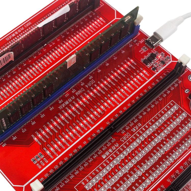 HuiMinTONG HΜΤ-TT07 For DDR3 / DDR4 UDMM / Desktop DDR5 / Server DDR5 Memory Modules 4 In 1 Tester With LED Indicator