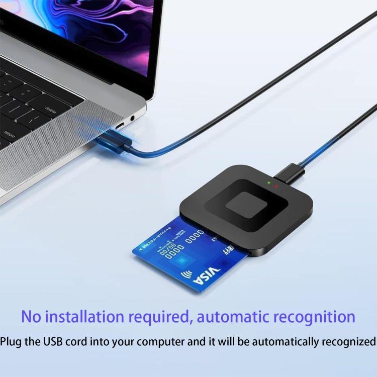 Square Smart Card Reader For Bank Cards Tax Filing Storage Cards, Interface: USB