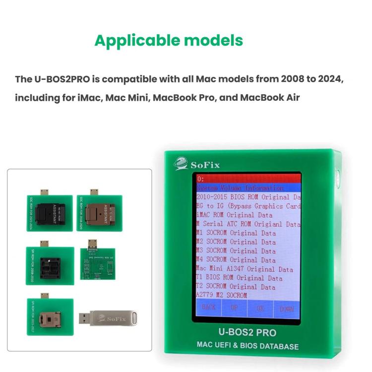 SoFix U-BOS2 Pro For Macbook 2008-2024 Series 8pcs /Set Motherboard Repair Unlock Tool