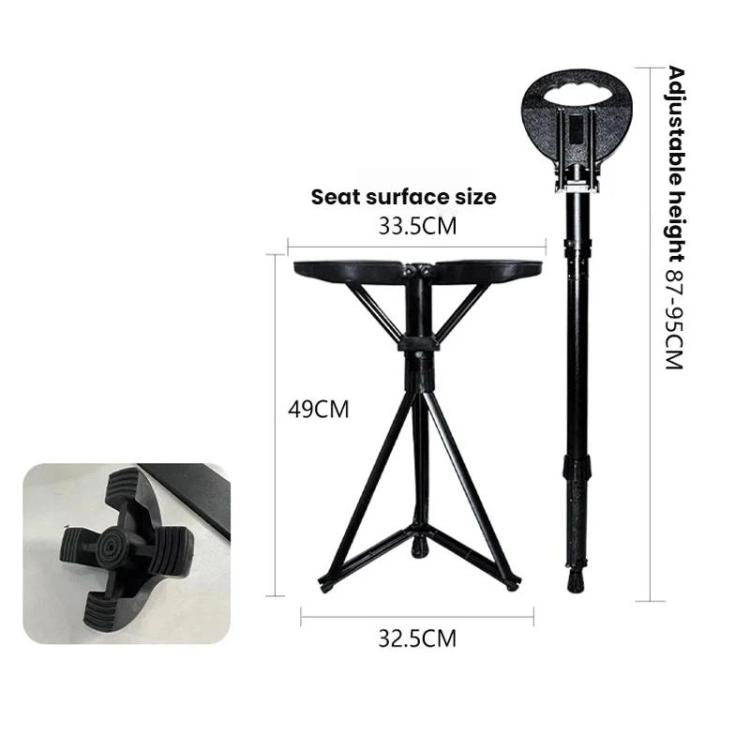 Outdoor Multi-Functional Lightweight Non-Slip Hiking Stick/Stool - 49x34x17.5cm