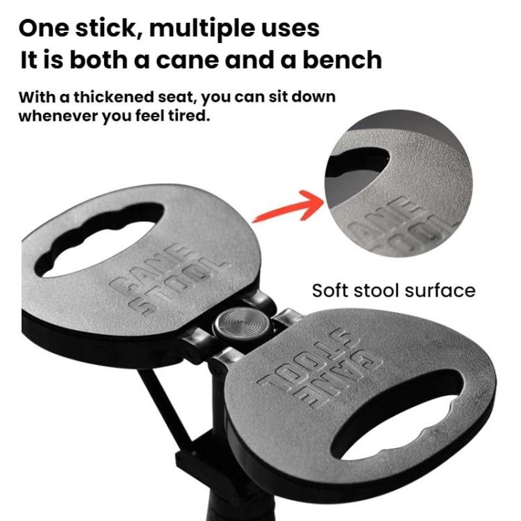 Outdoor Multi-Functional Lightweight Non-Slip Hiking Stick/Stool - 49x34x17.5cm