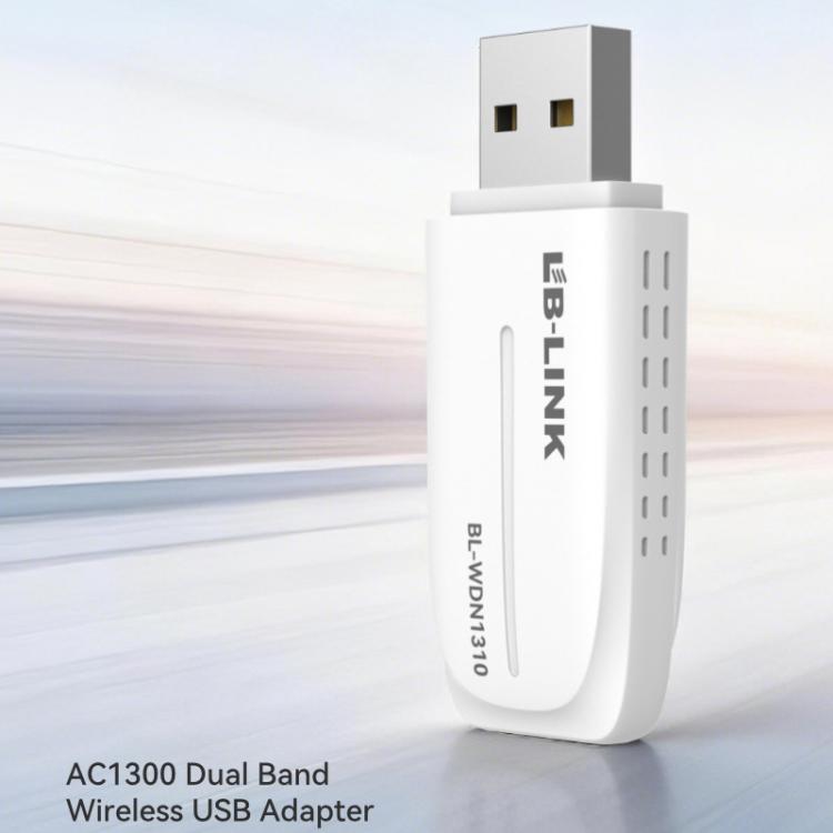 LB-LINK BL-WDN1310 1300Mbps Driver-Free Dual-Band 5GHz Desktop/Laptop Wireless Network Adapter Receiver Transmitter USB External Network Card - White