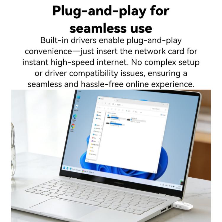 LB-LINK BL-WDN1310 1300Mbps Driver-Free Dual-Band 5GHz Desktop/Laptop Wireless Network Adapter Receiver Transmitter USB External Network Card - White