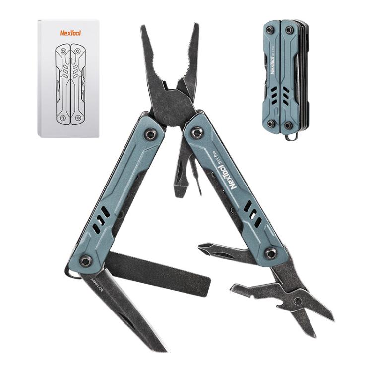 NexTool S11 Pro Mini Sailor 12-In-1 Outdoor Multi Tool Pocket Knife Folding Pliers Wire Cutters EDC Survival Kit - Blue Black