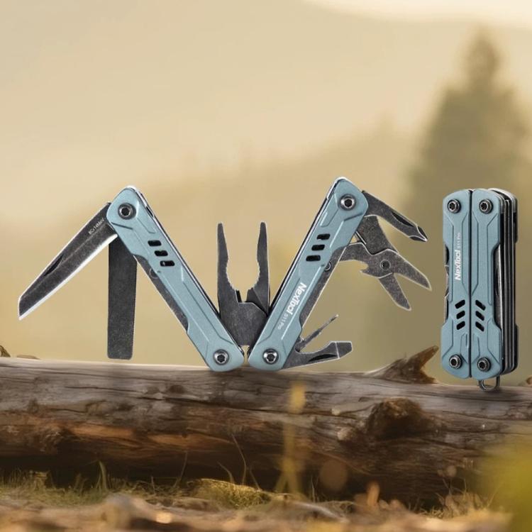 NexTool S11 Pro Mini Sailor 12-In-1 Outdoor Multi Tool Pocket Knife Folding Pliers Wire Cutters EDC Survival Kit - Blue Black