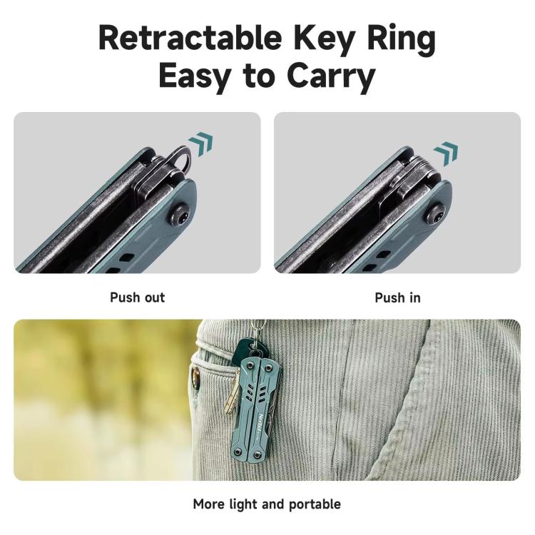 NexTool S11 Pro Mini Sailor 12-In-1 Outdoor Multi Tool Pocket Knife Folding Pliers Wire Cutters EDC Survival Kit - Blue Black